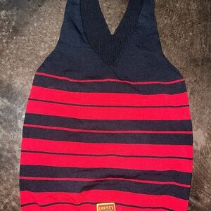 Women's Red and Black Striped Tank Top